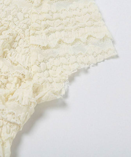 Dreamy Tiered Ruffle Lace Knit Shorts Set - Cozy Resort & Lounge Wear for Women