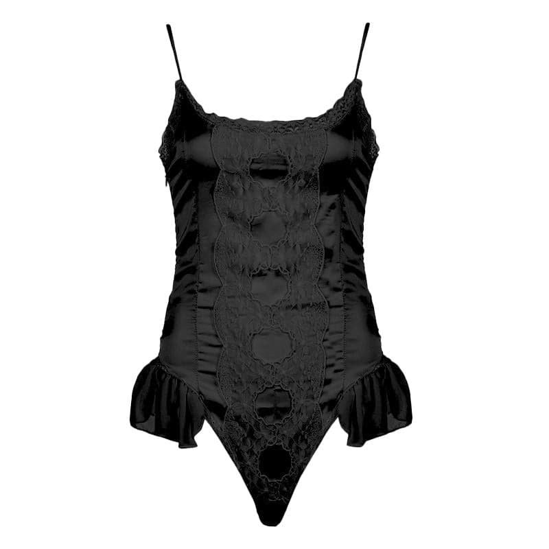 Luxurious Lace & Satin Bodysuit - Your Essential for Fall Layering & Holiday Glam