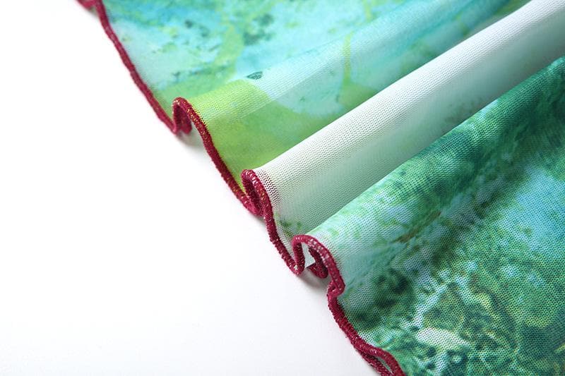 Vibrant Abstract Print Mesh Maxi Dress - Your Chic Fall & Holiday Statement