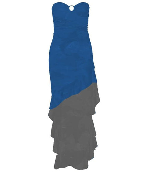 Autumn Bloom Strapless O-Ring Ruffle Midi Dress - Vibrant Party & Cocktail Chic