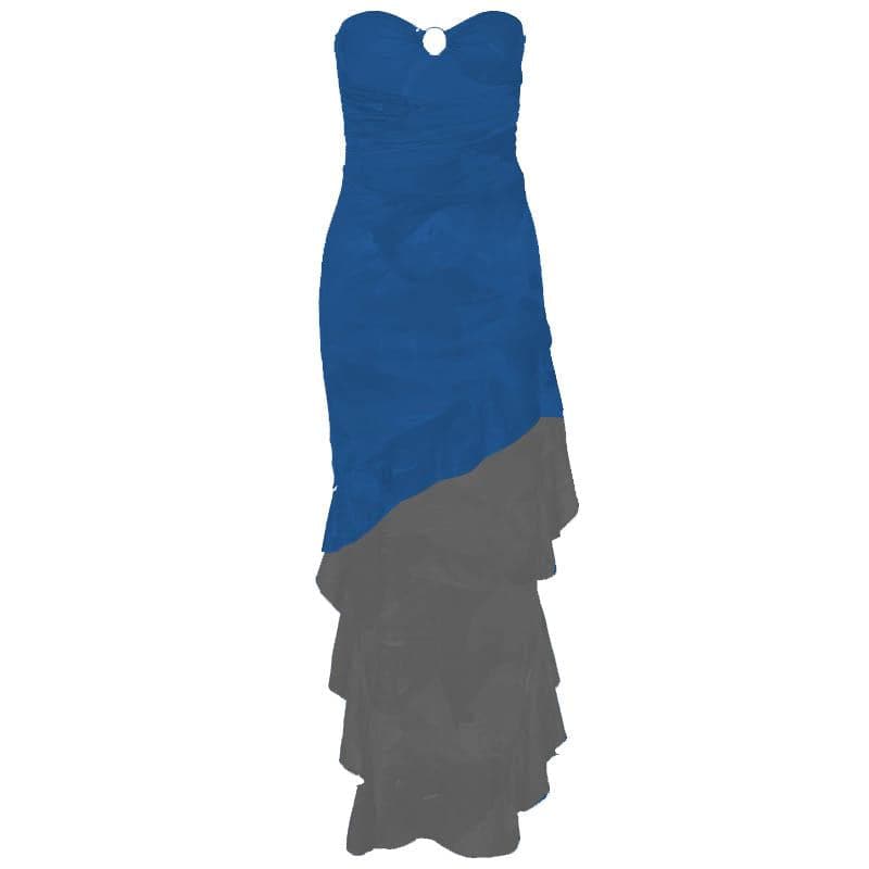 Autumn Bloom Strapless O-Ring Ruffle Midi Dress - Vibrant Party & Cocktail Chic