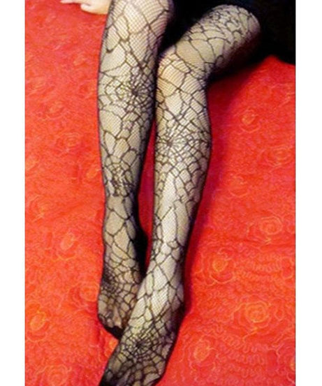 Spooky Chic Spiderweb Fishnet Tights for Halloween & Beyond | Women's Gothic Pantyhose