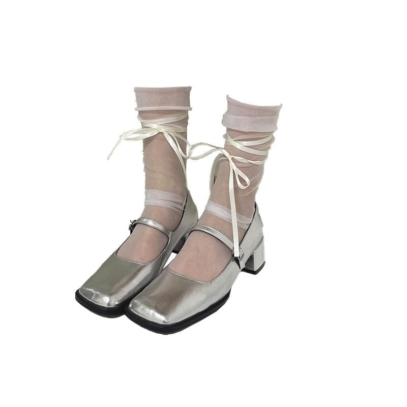 Elegant Sheer Ribbon Wrap Socks - Your Must-Have for Fall & Holiday Style
