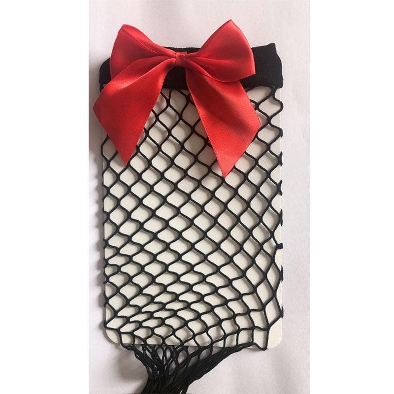 Chic Bowknot Fishnet Thigh High Stockings – Elevate Your Fall & Halloween Style