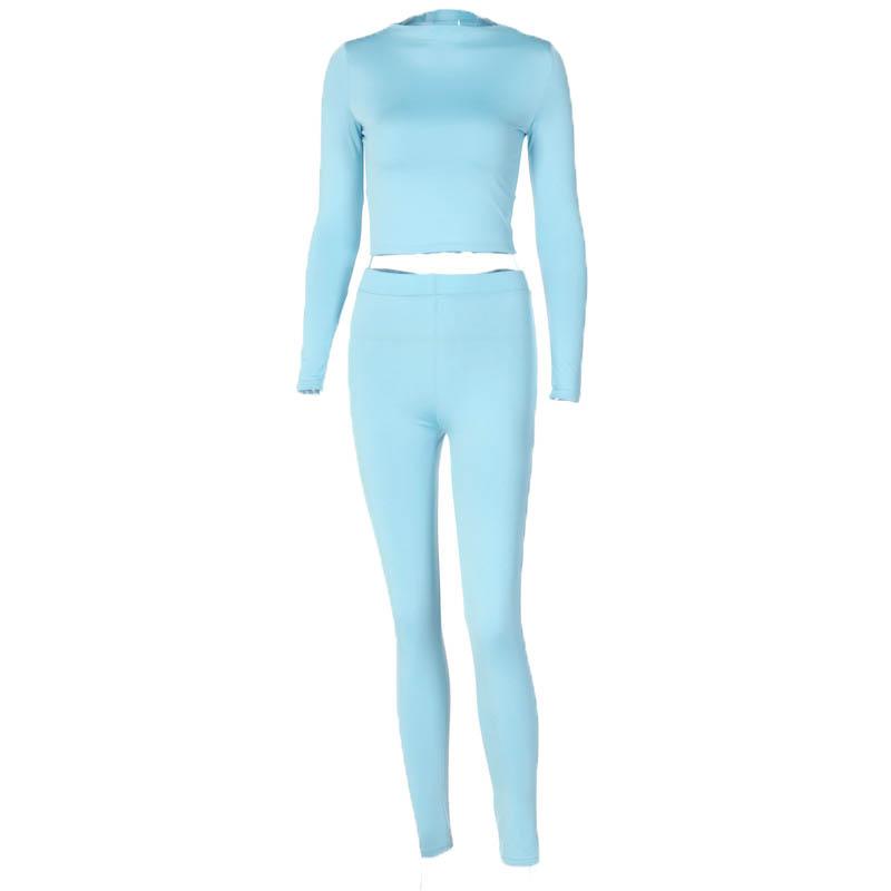 Cozy Chic White Long Sleeve Crop Top & High-Waisted Leggings Set - Your Fall/Winter Go-To!