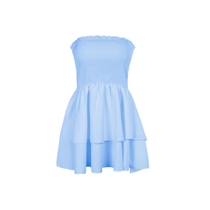 White Smocked Ruffle Tube Mini Dress - Your Fall Getaway & Resort Wear Essential