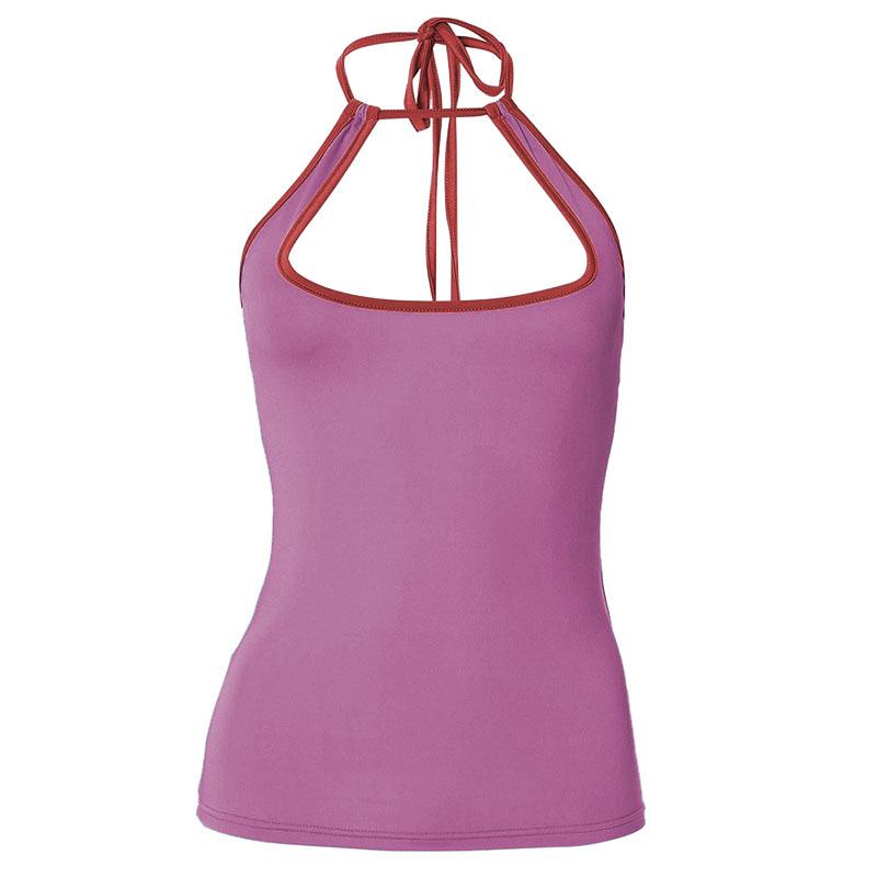 Chic Contrast Trim Halter Bodysuit - Your Fall Evening Statement Piece