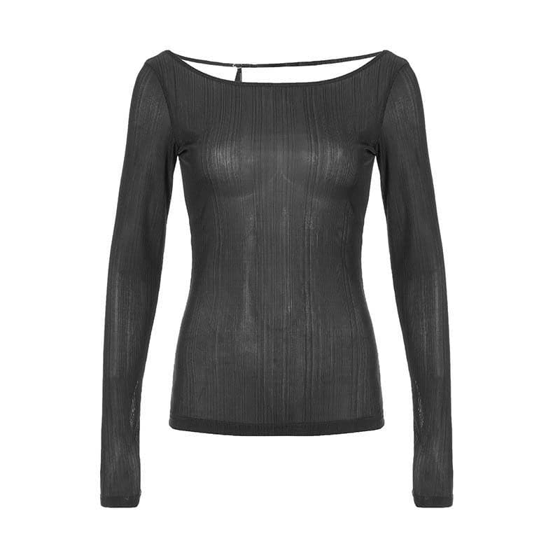 Effortless Chic: The Open Back Ribbed Knit Long Sleeve Top - Fall's Must-Have Statement Piece
