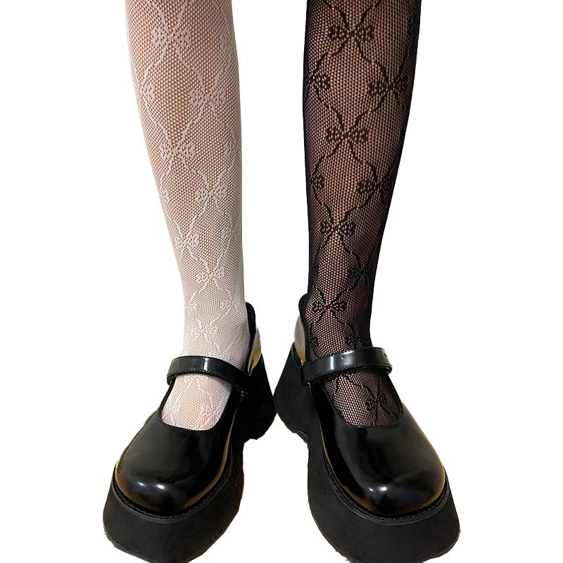 Spooky-Chic Bowknot Mesh Tights - Coquette Core for Fall & Halloween