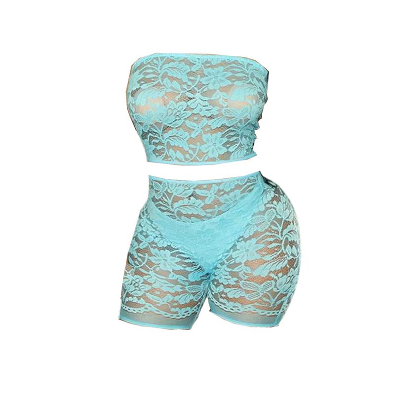 Edgy Black Lace Tube Top & Shorts Set - Your Fall & Halloween Statement Piece