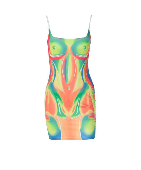 Edgy Illusion Bodycon Mini Dress - Fall & Halloween Ready