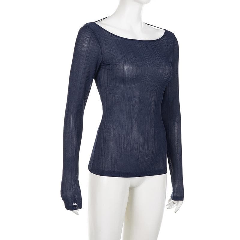 Effortless Chic: The Open Back Ribbed Knit Long Sleeve Top - Fall's Must-Have Statement Piece