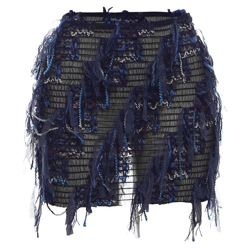 Vibrant Fringe Mini Skirt | Stand Out Textured Tassel Style for Fall Parties