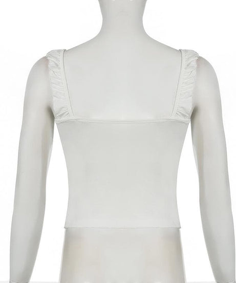 Sorry, I Only Date Geek Ruffle Cami Top – Cozy & Cute Fall V-Neck for American Women