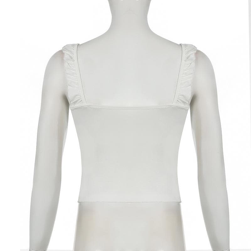 Sorry, I Only Date Geek Ruffle Cami Top – Cozy & Cute Fall V-Neck for American Women