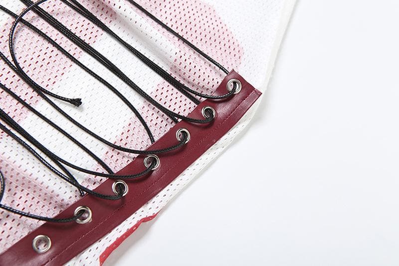 Varsity Vibe '06' Halter Crop Top - Y2K Mesh Cowl Neck for Game Day Style