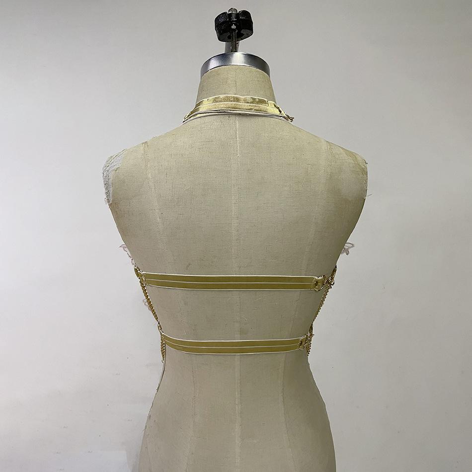 Enchanted Butterfly Halter Top & Body Chain with Choker | Festival Rave & Halloween Statement Piece