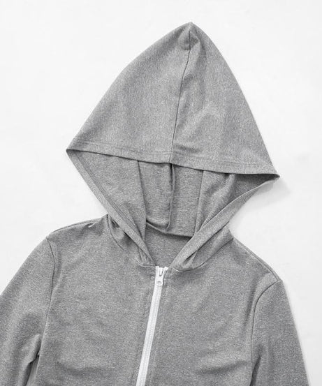 Cozy Fall Flair: Women's Cropped Zip Hoodie & Flare Legging Set - Athleisure Loungewear