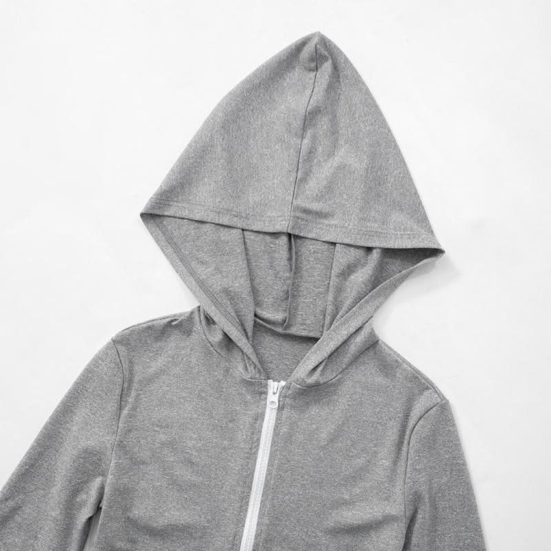 Cozy Fall Flair: Women's Cropped Zip Hoodie & Flare Legging Set - Athleisure Loungewear