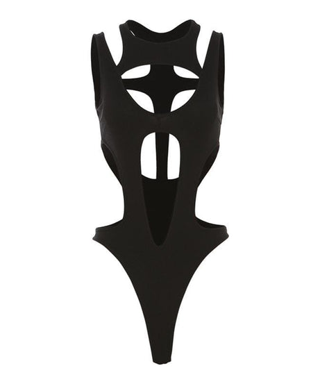 Edgy Chic Ribbed Cut-Out Bodysuit - Your Fall Statement Piece