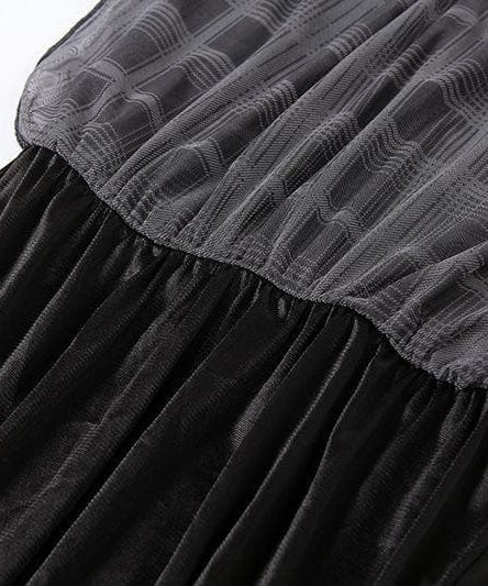 Chic Blue Plaid Mesh Mini Dress - Y2K Babydoll Style for Fall