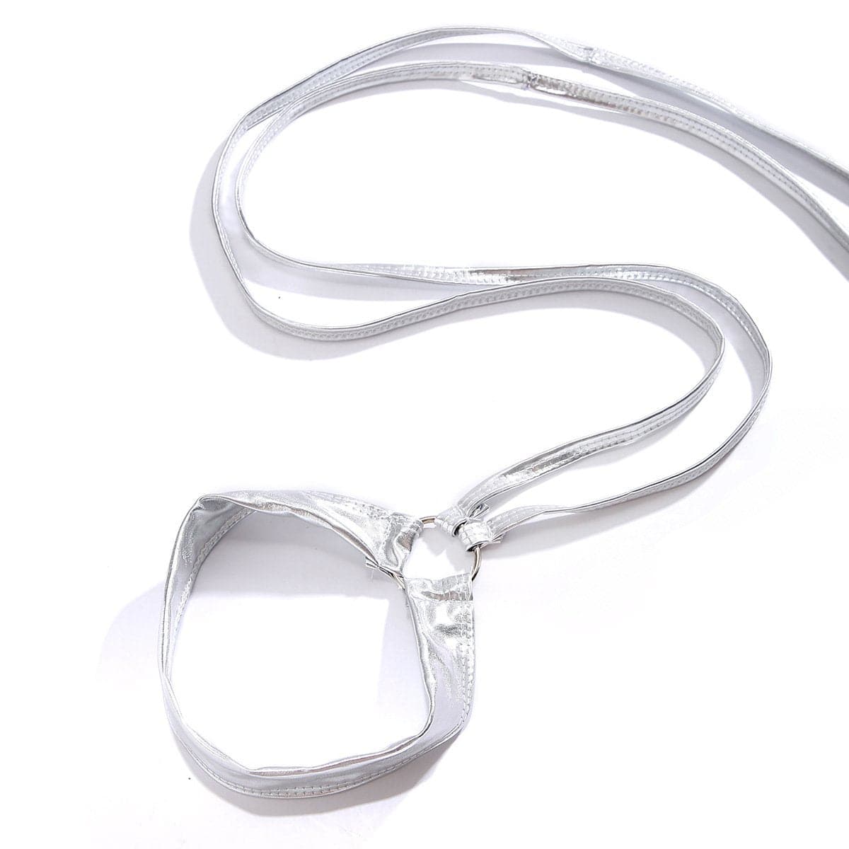Glamorous Silver Metallic O-Ring Thigh Wraps - Dazzle This Halloween & Holiday Season!