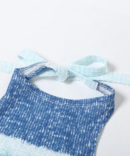 Siren Chic: Ruffled Striped Mini Skirt Set with Lace Shrug – Fall's Hottest Statement Look