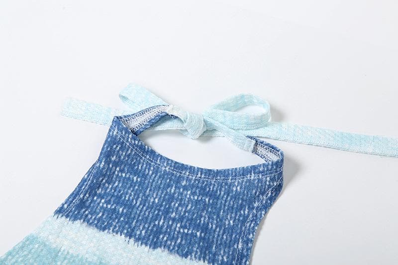 Siren Chic: Ruffled Striped Mini Skirt Set with Lace Shrug – Fall's Hottest Statement Look