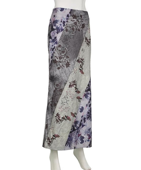 Bohemian Dream Fall Floral Patchwork Maxi Skirt for Women