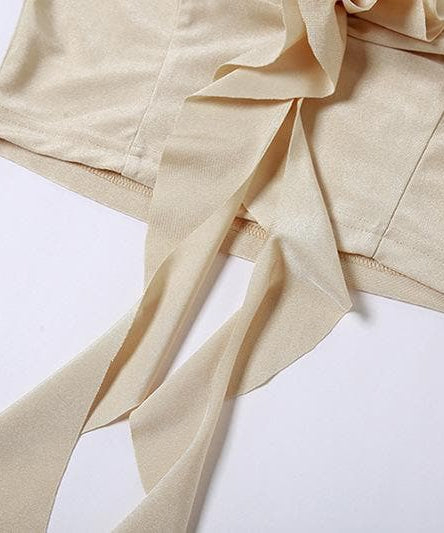 Glamorous Champagne Ruffle Floral Two-Piece Set | Your Holiday Party & Night Out Essential