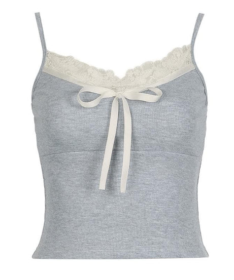 Effortless Y2K Ribbed Lace Cami Top - Fall's Must-Have Layering Piece