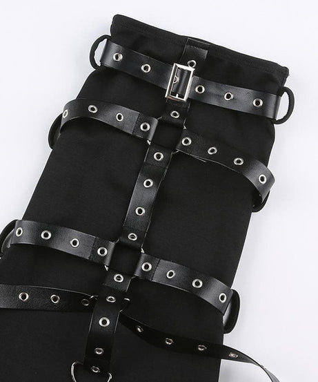 Unleashed Alt Goth Buckle & O-Ring Leg Warmers - Edgy Fall Street Style