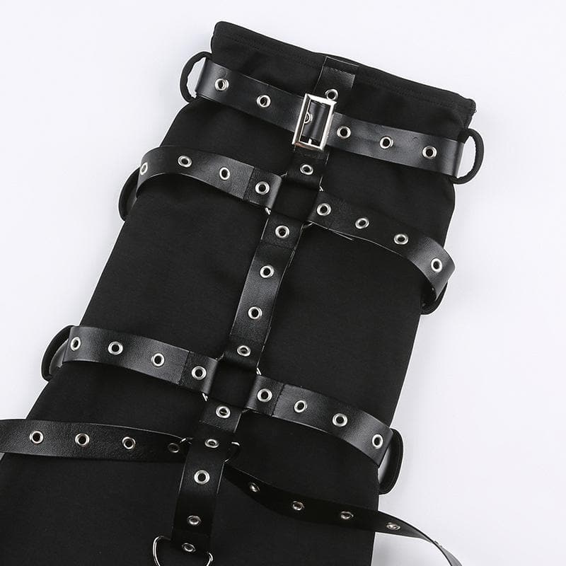Unleashed Alt Goth Buckle & O-Ring Leg Warmers - Edgy Fall Street Style