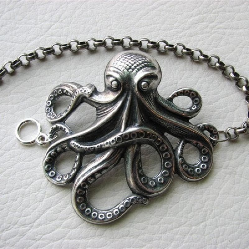Enchanting Octopus Sterling Silver Bracelet - Mystical Fall & Holiday Statement