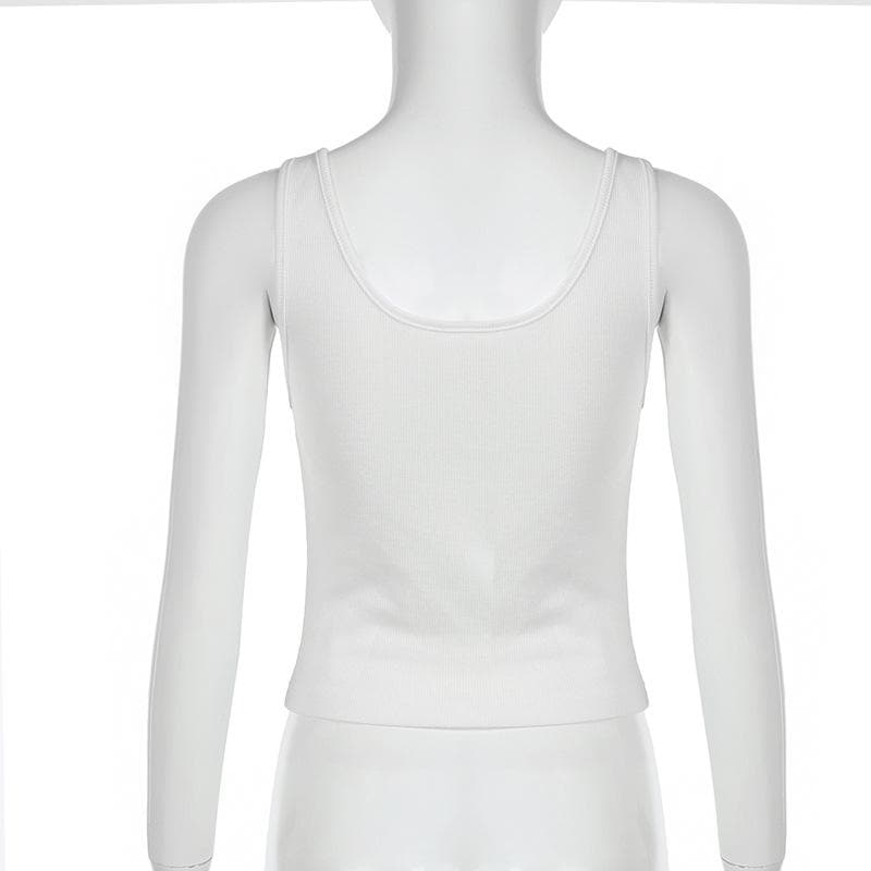 Cozy Chic Ribbed Button-Front V-Neck Crop Tank Top – Your Essential Fall Layering Piece