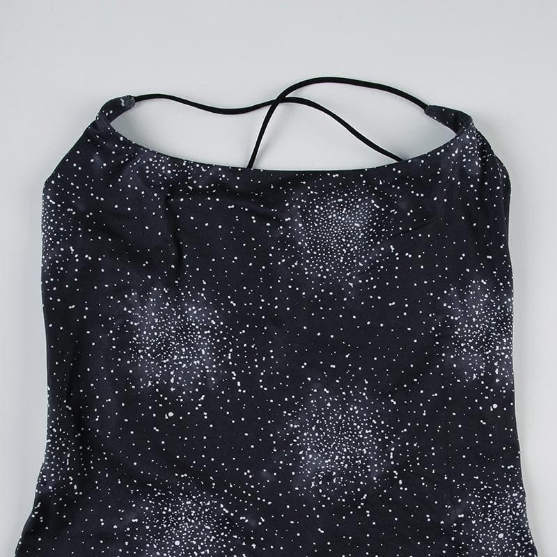 Stardust Glamour: Celestial Sparkle Cross-Back Maxi Dress | Holiday Party & NYE