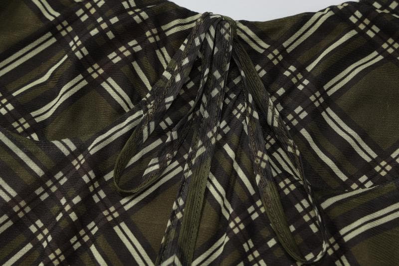 Effortless Autumn Plaid Tie-Front Bodycon Mini Dress | Chic Fall Style