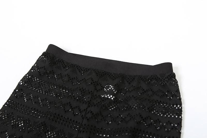 Mystic Sheer Knit Crop Top & Leggings Set | Fall Getaway & Halloween Ready Co-ord