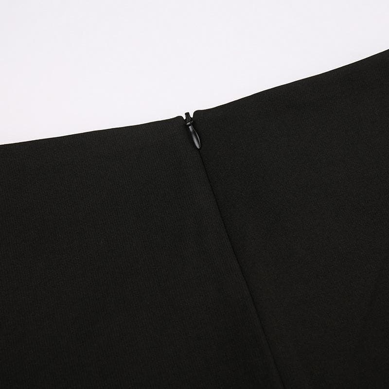 American Fall Fashion: Edgy Lace-Up Corset Maxi Skirt – Perfect for Halloween & Autumn Style