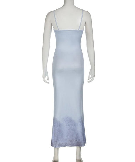 Skeleton Mermaid Ombré Cami Maxi Dress - Spooky Chic Halloween & Fall Style