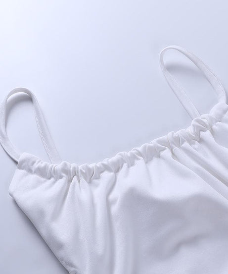 Effortless Chic: White Side Cut-Out Tie-Back Midi Dress - Perfect for Fall Events & Vacations