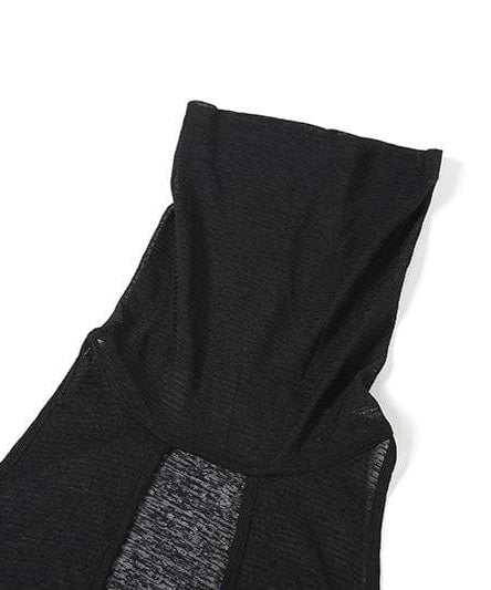 Mystic Vixen Hooded Sheer Maxi Dress – Daring Cutouts & High Slits for Halloween & Club Nights