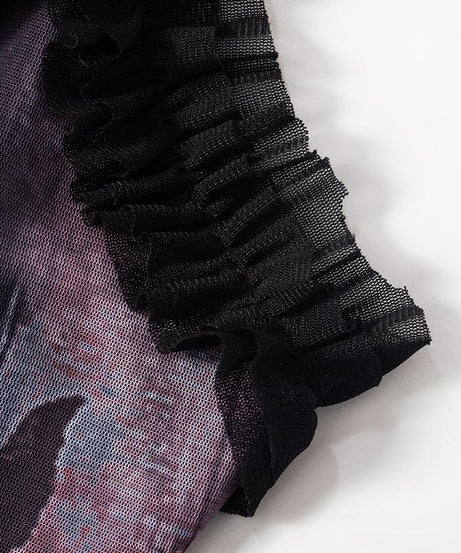 Bewitching Bloom Ruffle Cut-Out Mini Dress | Edgy Fall & Halloween Party Mesh Cami