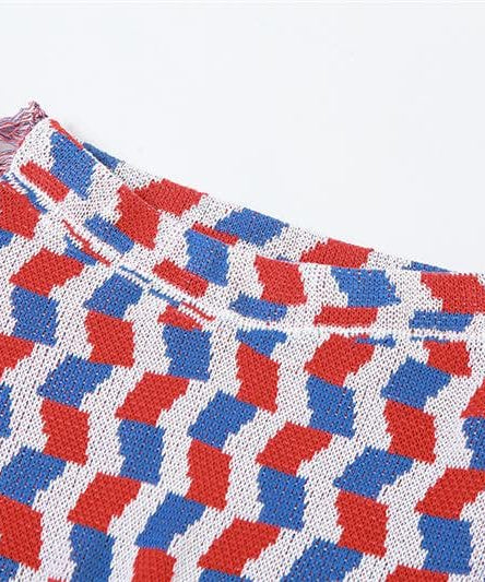 Vibrant Geo-Knit Fringe Flare Pants – Your Ultimate Fall Statement