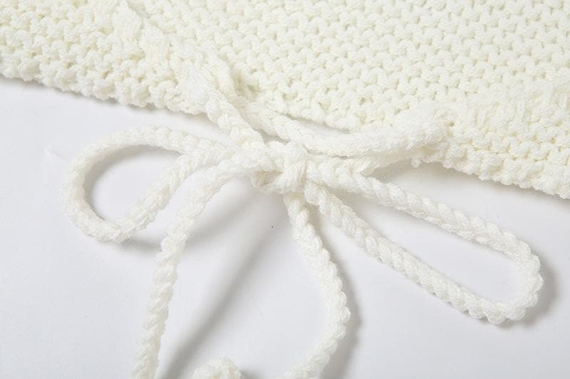 Cozy Chic Knit Halter Crop Top & Mini Skirt Set - Your Fall-to-Holiday & Resort Essential