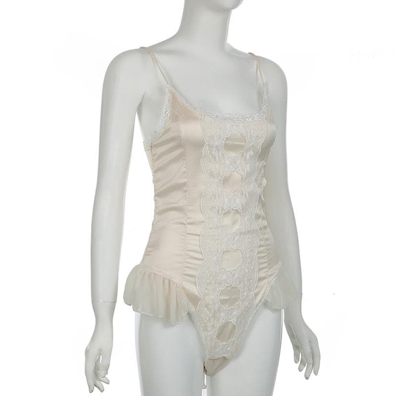 Luxurious Lace & Satin Bodysuit - Your Essential for Fall Layering & Holiday Glam
