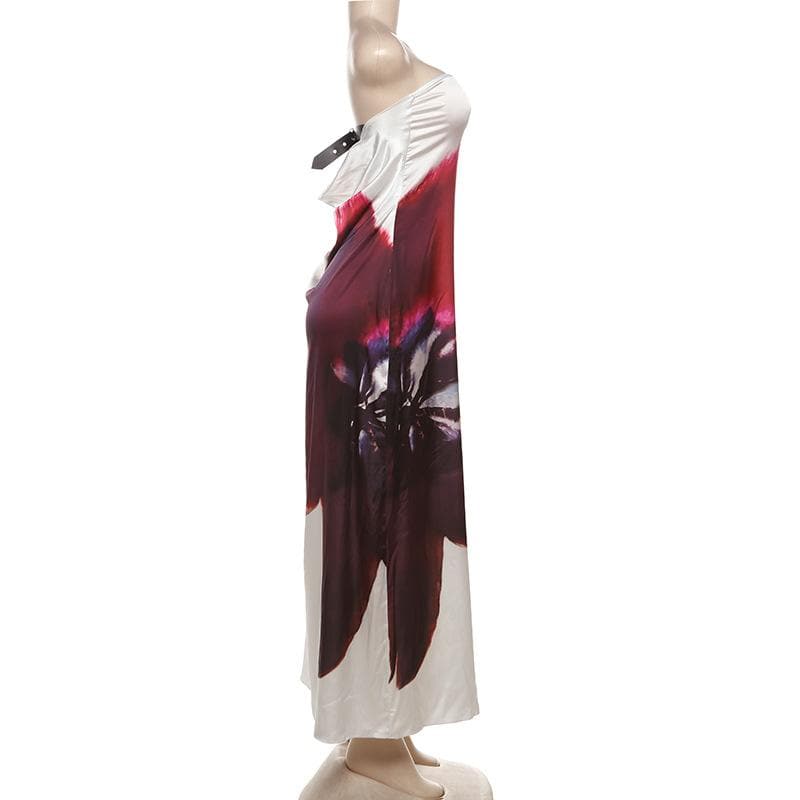 Bold Bloom Abstract Strapless Maxi Dress - Chic Fall & Holiday Escape Style