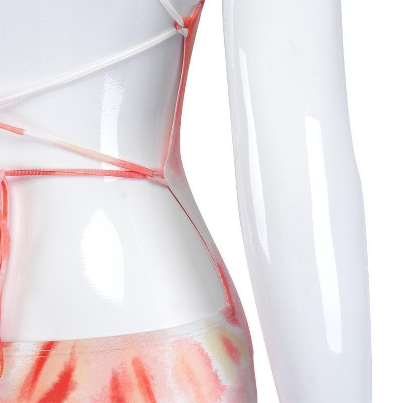 Chic Tie-Dye Bodycon Maxi Dress with Cross Back - Fall & Holiday Ready