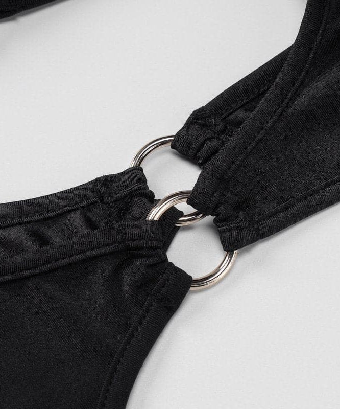 Alluring Black O-Ring Cut-Out Maxi Dress - Fall & Holiday Party Statement