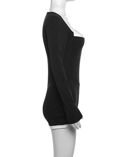 Fall Chic: Sweetheart Long Sleeve Athleisure Romper - Cozy & Versatile